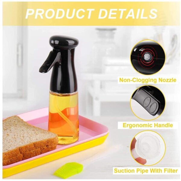 210ML Olive Oil Spray BBQ Cooking Kitchen Baking Olive Oil Sprayer Oil Spray Empty Bottle Vinegar 3