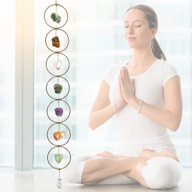 Raw Crystal 7 Chakra Gemstone Wall Decor - image 1