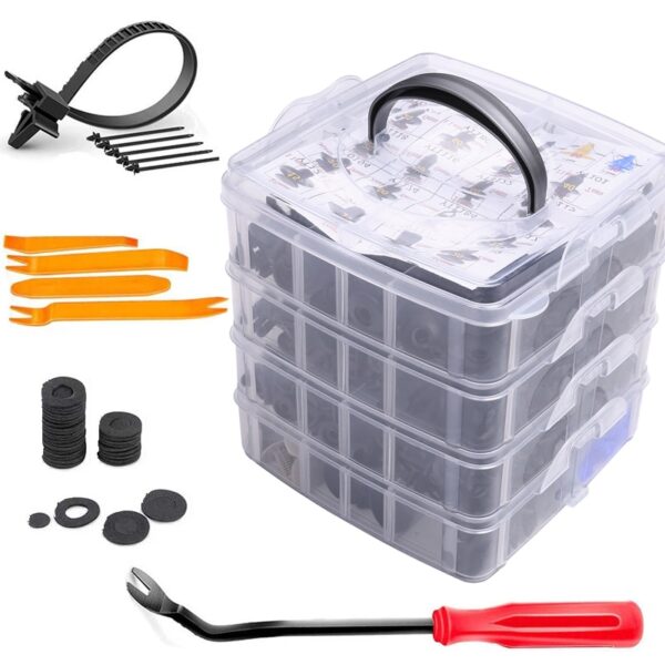 Car Mix Size Fastener Clips Tool Set Auto Body Push Retainer Pin Rivet Bumper Interior Door