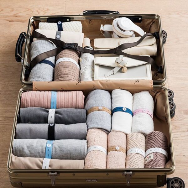 Creative Pull Roll Clothes Folding Storage Elastic Band Towel Scarf Clothing T shirt Pants Folding Belt 1