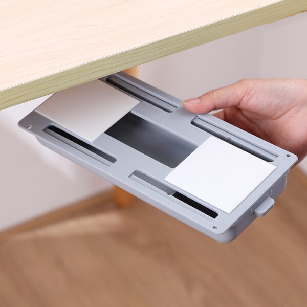 Desk Table Storage Drawer Organizer Box Under Desk Stand Self adhesive Under drawer Storage Pen Holder 3