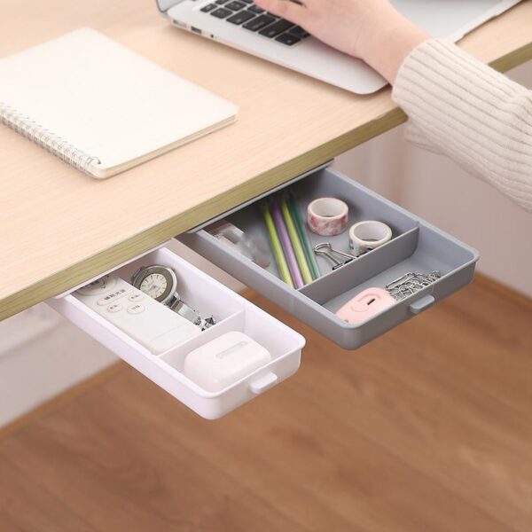 Desk Table Storage Drawer Organizer Box Under Desk Stand Self adhesive Under drawer Storage Pen Holder