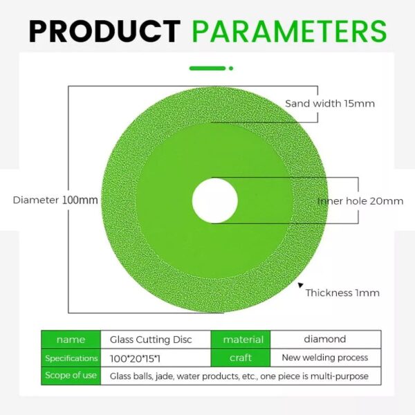 Glass Cutting Disc Ceramic Crystal diamond jade wine bottle polishing 100mm ultra thin saw blade cutting 5