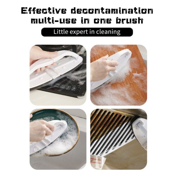 Kitchen Multipurpose Folding Handle Brush Sponge Window Glass Tile Cleaning Tool for Kitchen Dining Bar Kitchen 3