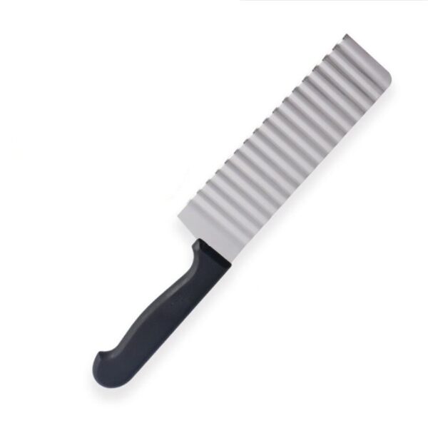 Long Stainless Steel Potato Chip Slicer Dough Vegetable Fruit Crinkle Wavy Slicer Knife Potato Cutter Chopper 3