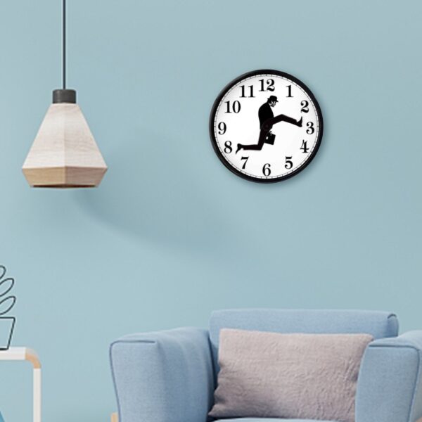 Ministry Of Silly Walk Wall Clock Comedian Home Decor Novelty Wall Watch Funny Walking Silent Mute 2