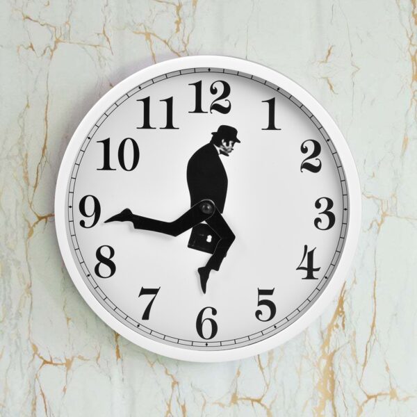 Ministry Of Silly Walk Wall Clock Comedian Home Decor Novelty Wall Watch Funny Walking Silent Mute