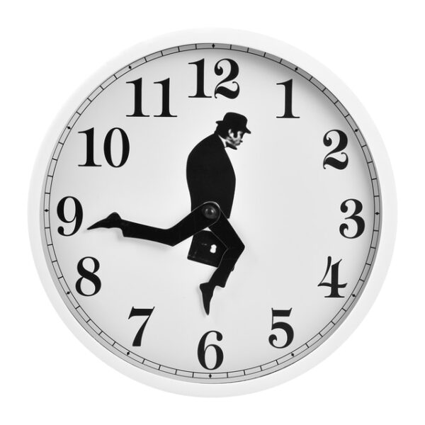 Ministry Of Silly Walk Wall Clock Comedian Home Decor Novelty Wall Watch Funny Walking Silent