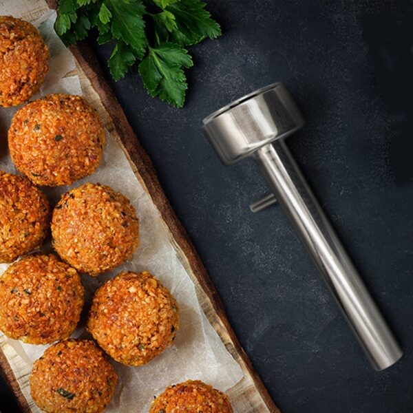 Onye na-eme anụ bọọlụ ọhụrụ nnukwu bọọlụ Falafel na-eme Scoop Mold Kitchen Tool Pal Meat Pressing Ngwa igwe anaghị agba nchara 2