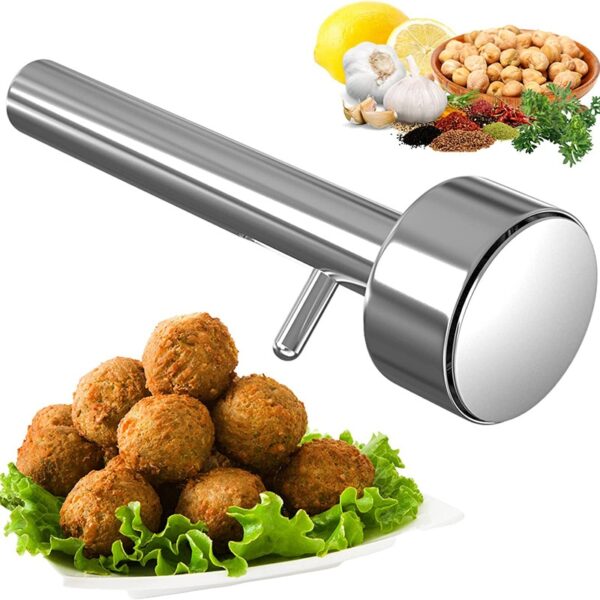 Onye na-eme anụ bọọlụ ọhụrụ nnukwu bọọlụ Falafel na-eme Scoop Mold Kitchen Tool Pal Meat Pressing Ngwa na-enweghị igwe anaghị agba nchara.