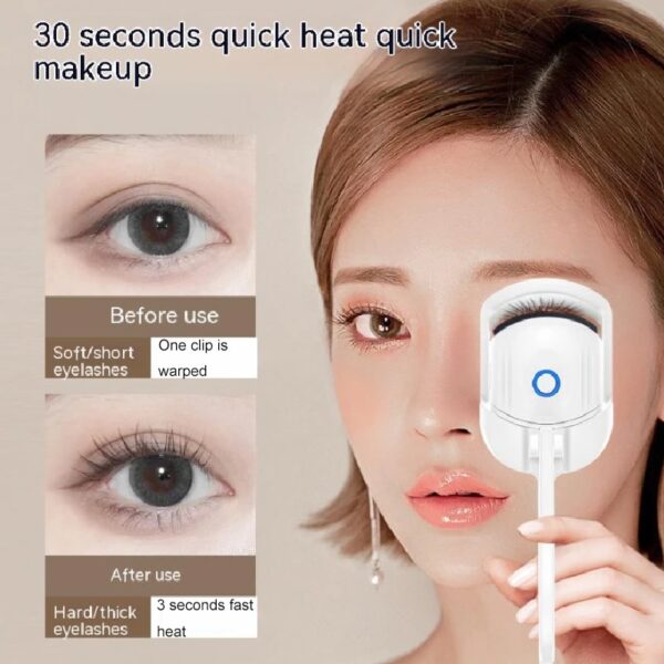 Portable Electric Heated Eyelash Curler Comb Eye Lash Perm Eyelashes e tšoarellang nako e telele Curls Thermal Eyelash Curler 2