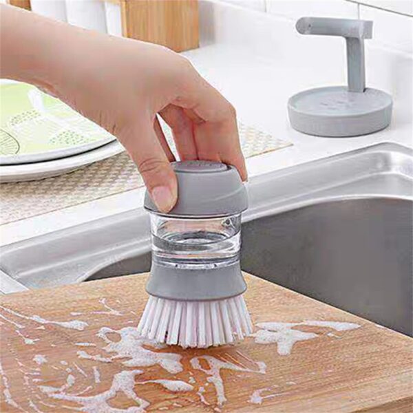Pot Soap Dispensing Cleaning Brushes Dish Washing Brush Pans Cups Scrubber Automatic Liquid Adding Kitchen Detergent 1