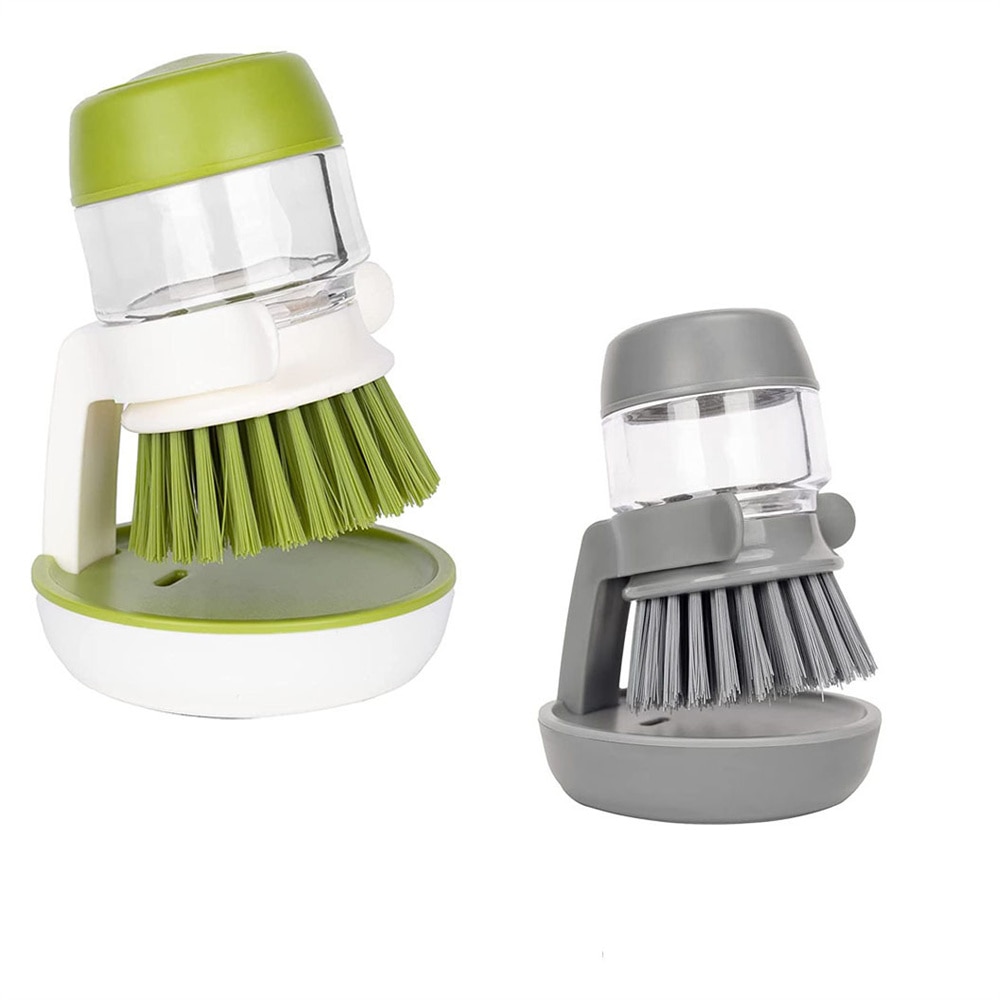  Dish Scrub Brush with Soap Dispenser, Palm Scrub