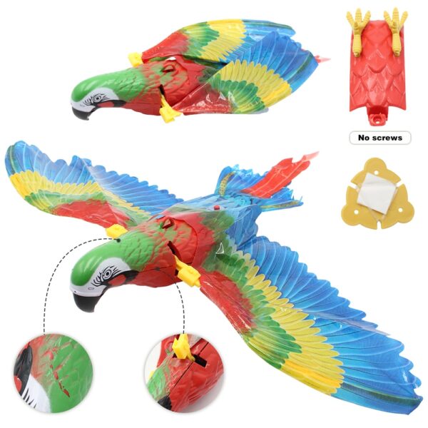 Simulation Bird Interactive Cat Toys Electric Hanging Eagle Flying Bird Cat Teasering Play Cat Stick Scratch 3