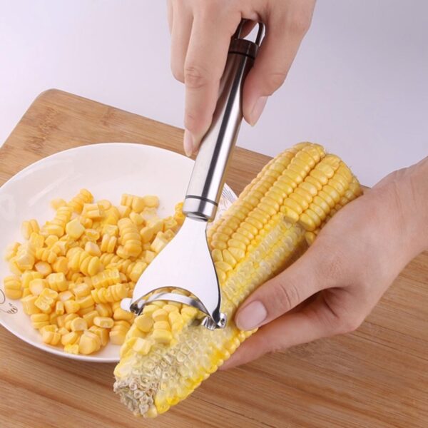 Stainless Steel Corn Peeler Corn Thresher Easy Peel Corn Thresher Chimanga Mipeni ya Peeler Kitchen Zipatso ndi 1