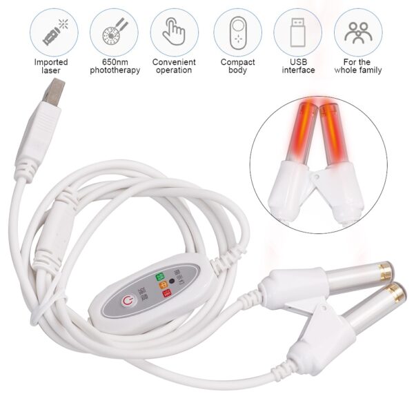 Tinnitus Ear Laser Therapy LLLT Hasken Haske Laser Physiotherapy Earplug Otitis Media Deafness Rhinitis Sinusitis Jiyya 650nm 4