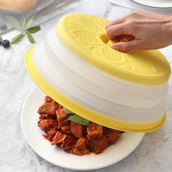 1pc Kitchen Foldable Microwave Food Cover Fresh Keeping Reusable Proof Clear Refrigerator Preservation Lid 1.jpg 640x640 1