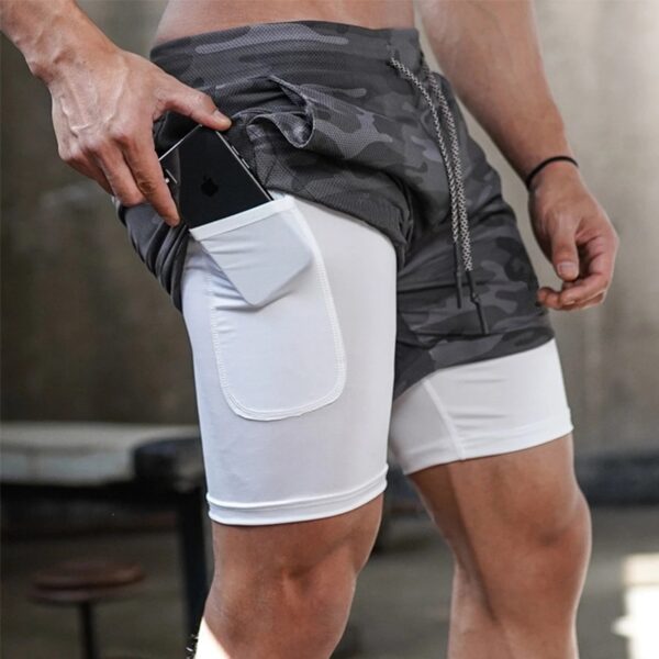 2021 Camo hlače za trčanje muške 2 u 1 dvoslojne brzo sušeće teretane sportske hlače za fitnes 2