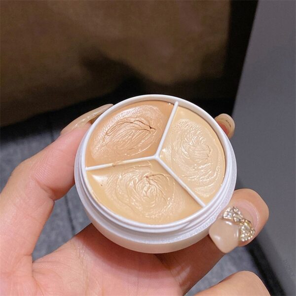 3 Color Concealer Palette Cream Texture Covers Acne Marks Dark Circles Multifunction Face Makeup Lasting Brighten 3