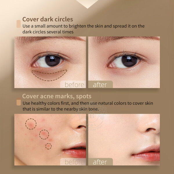 3jzeKorea Cosmetics TFIT 3 color Concealer Palette Professional Makeup Conceal Cream for Face Eye Contour Dark