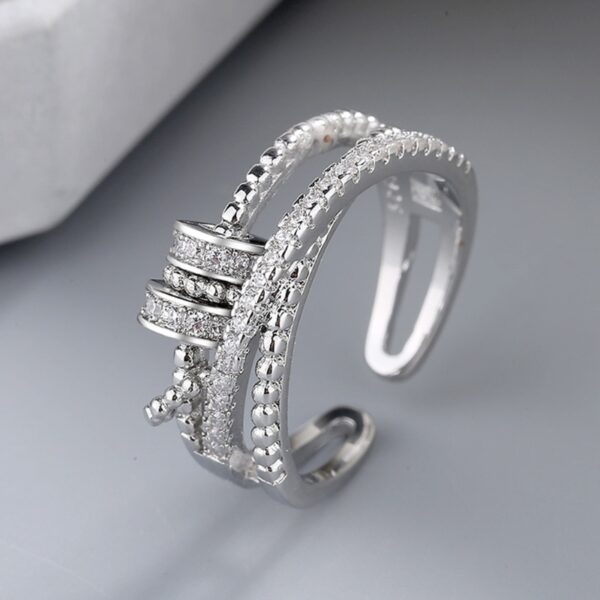 Anti Anxiety Ring Spinning Fidget Rings for Women Men Anxiety Worry Finger Stress Relief Rings With 3