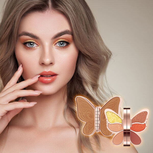 Palette de fards à paupières en forme de papillon, nus professionnels, ombres à paupières naturelles chaudes, hautement pigmentées, maquillage imperméable pour les yeux avec 3