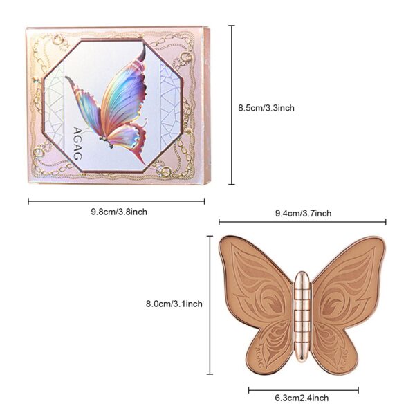 Butterfly Shape Eyeshadow Palette Professional Nudes Warm Natural Eye Shadows Highly Pigmented Waterproof Eye Makeup With 5