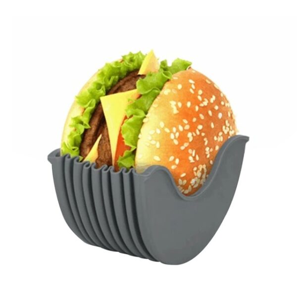 Contact free Burger Food Fixed Clip Shell Sandwich Hamburger Silicone Rack Holder for Household washable Kitchen 1.jpg 640x640 1
