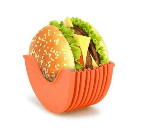 Contact free Burger Food Fixed Clip Shell Sandwich Hamburger Silicone Rack Holder for Household washable Kitchen 3.jpg 640x640 3