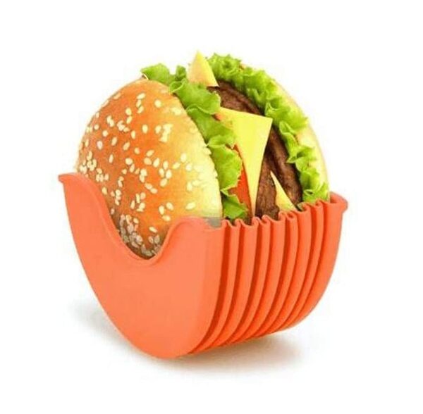 Contact free Burger Food Fixed Clip Shell Sandwich Hamburger Silicone Rack Holder for Household washable Kitchen 3.jpg 640x640 3