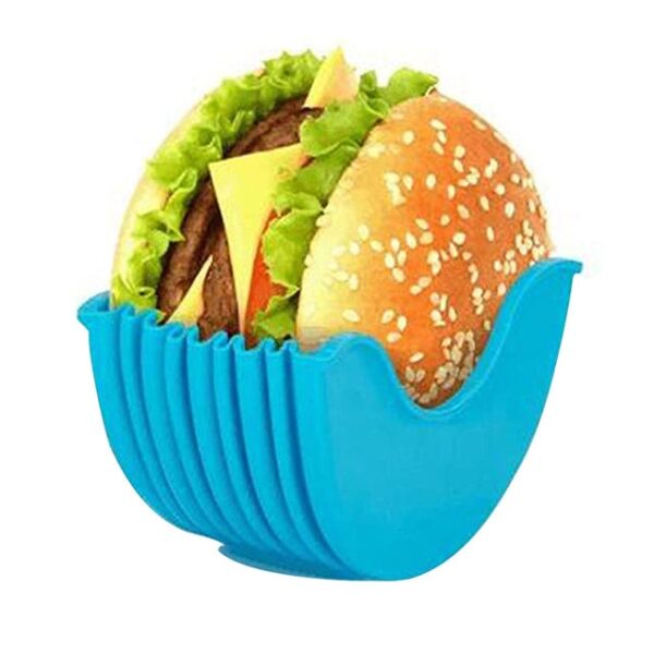 ຕິດຕໍ່ໄດ້ຟຣີ Burger Food Fixed Clip Shell Sandwich Hamburger Silicone Rack Holder for Household washable