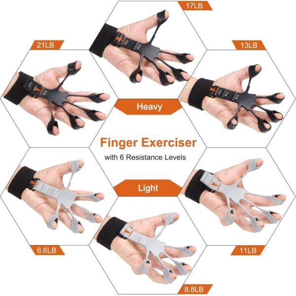 Gripper pentru degete 6 Exercițiu rezistent la degete Pacienți Recuperarea mâinilor Instrumente fizice Antrenament pentru extensie pentru flexia degetelor pentru chitară 2