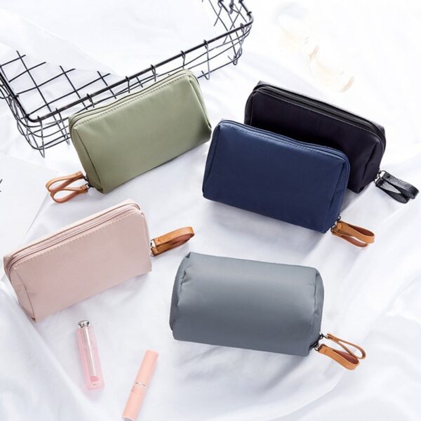 Korean Style Women s Makeup Bags Pouch 2022 New Women Cosmetic Bag Solid Color Toiletry Bag 3