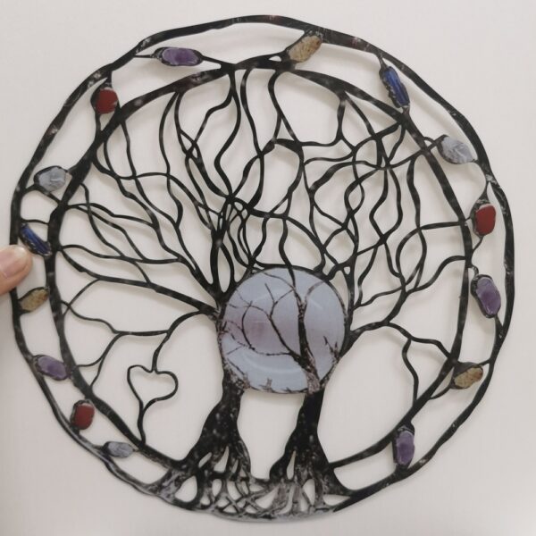 New Tree of Life Wall Plaque 9 8in Circle of Life Metal Tree Wall Art Meditation 4