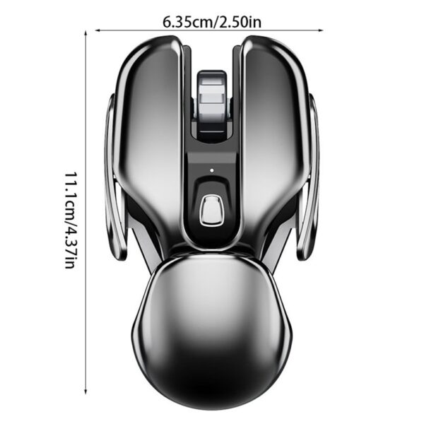 PX2 Metal 2 4G Rechargeable Wireless Mute 1600DPI Mouse 6 Buttons for PC Laptop Computer Gaming 5