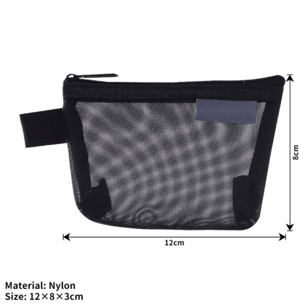 Portable Mesh Storage Bag Nylon Three Dimensional Triangle Mesh Coin Purse Key Bag Clear Stationery