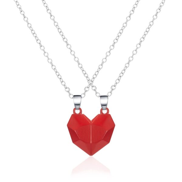 2Pcs Lot Magnetic Couple Necklace Friendship Heart Pendant Distance Faceted Charm Necklace Women Valentine s Day 2.jpg 640x640 2