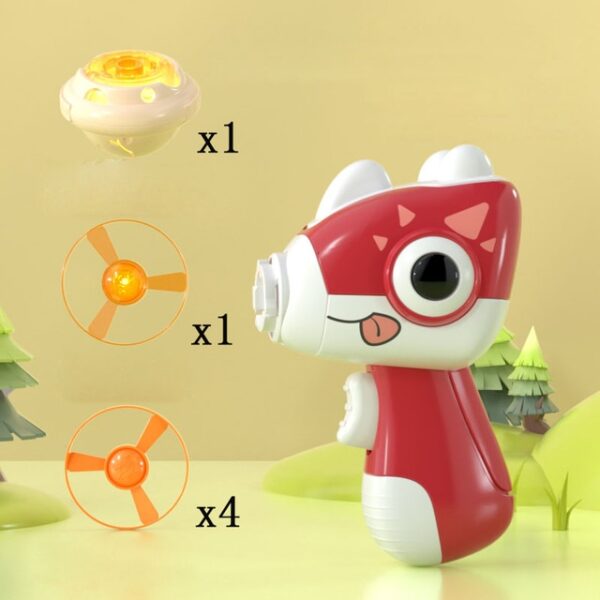 Children Saucer Launcher Pistol Outdoor Spinning Gun Toys Flying Disc Toys Kid Bamboo Dragonfly Ejection