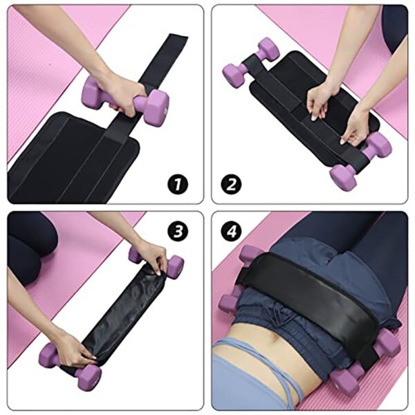 เข็มขัดสะโพกสำหรับ Dumbbells Kettlebells Booty เข็มขัดสะโพก Thrust Pad Glute Bridge ก้นออกกำลังกาย Squats 4