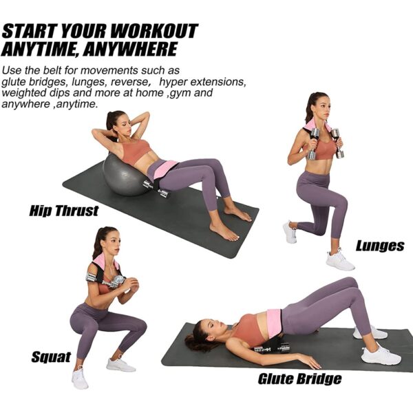 Hip Thrust Belt pou altèr Kettlebells Booty Belt Hip Thrust Pad Glute Bridge Butt Workout Squats 5