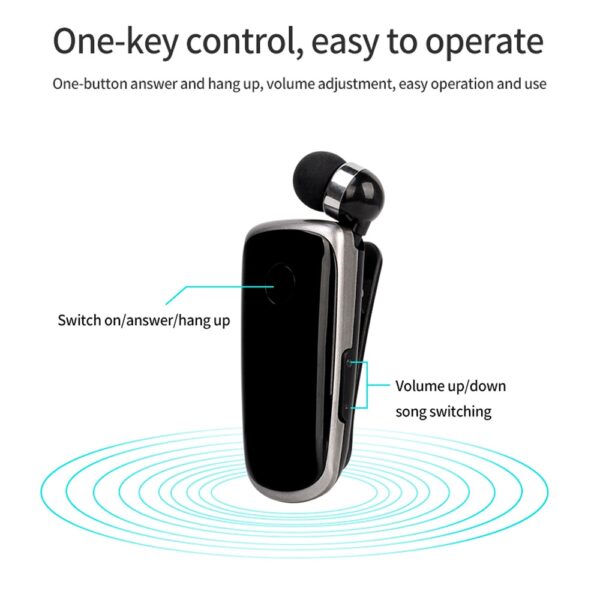 K39 Wireless Bluetooth Headset Earbuds with Microphone CSR Chip In Ear Vibrating Alert Wear Clip Hands 1