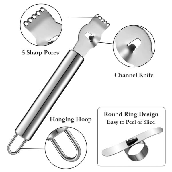 Râpe à citron en acier inoxydable, éplucheur d'orange, râpe à agrumes, couteau à éplucher, Gadgets de cuisine 3