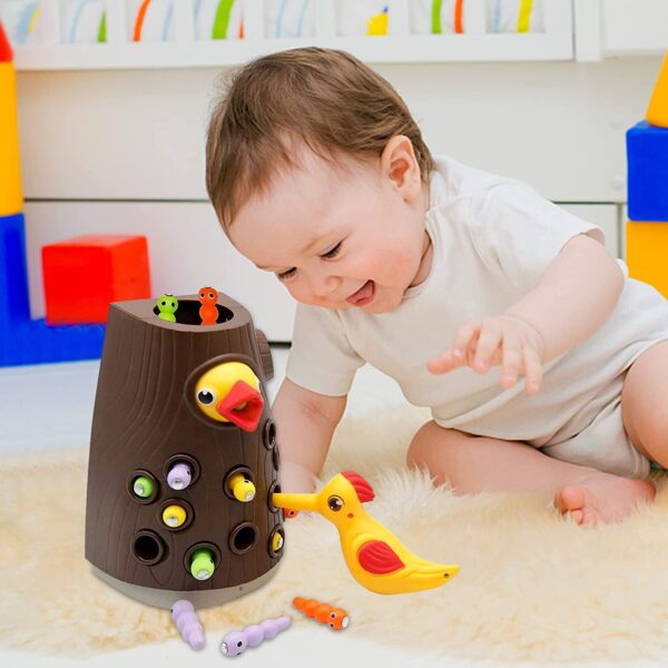 Jouet Montessori pour tout-petits, pic magnétique, attraper des vers et nourrir, ensemble de jouets, motricité Fine, préscolaire 4