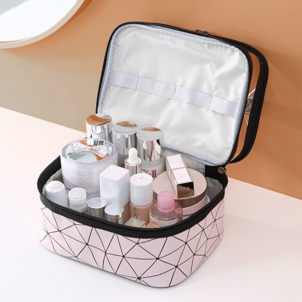 Multifunction Ob Chav Transparent Cosmetic Bag Women Make Up Case Loj Muaj Peev Xwm Taug Kev Mus Los Makeup Organizer Toiletry Beauty 2