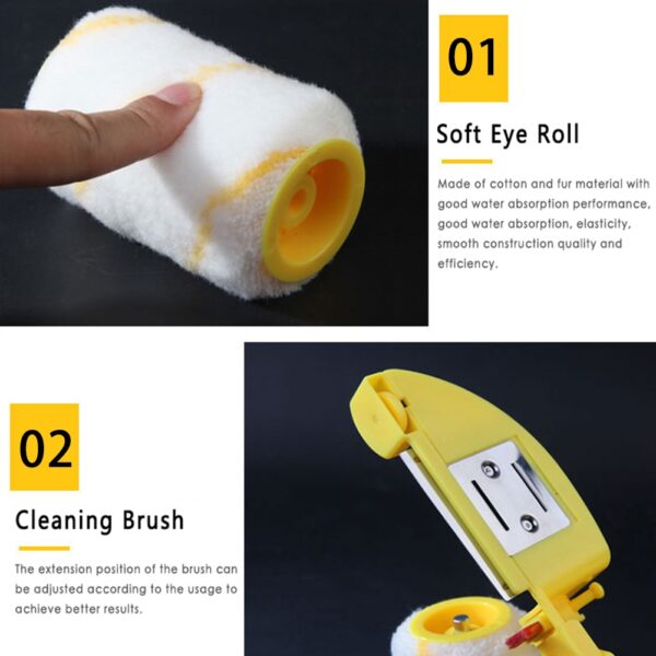 สีขอบเครื่องมือ Clean Cut Paint Edger แปรงลูกกลิ้งสำหรับภาพวาดเพดานผนัง Multi Function Roller 3