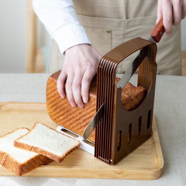 Thanstar Foldable Toast Slicer Holder Portable Bread Cutting Rack BakingTool para sa Cake Adjustment Gibag-on sa Kusina Accessories 1