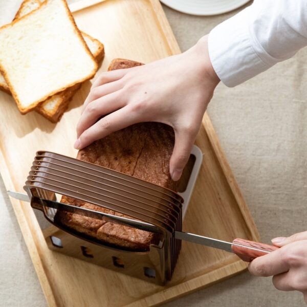 Thanstar suporte dobrável para fatiador de torradas, portátil, rack de corte de pão, ferramenta para ajuste de bolo, espessura, acessórios de cozinha 2