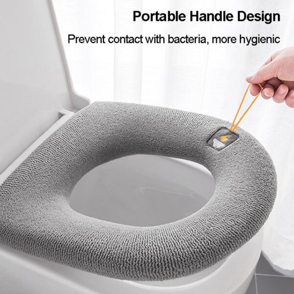 Winter Warm Toilet Seat Cover Closestool Mat 1Pcs Washable Bathroom Accessories Knitting Pure Color Soft O 1