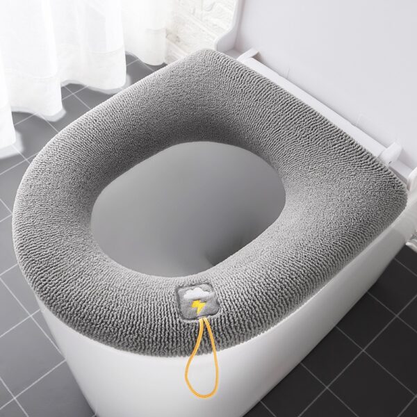 Winter Warm Toilet Seat Cover Closestool Mat 1Pcs Washable Bathroom Accessories Knitting Pure Color Soft O