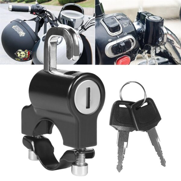 1Set Helmet Motorcycle Lock Anti theft Lock Handlebar Mount Electric Motorbike Universal Security Metal Lock 22